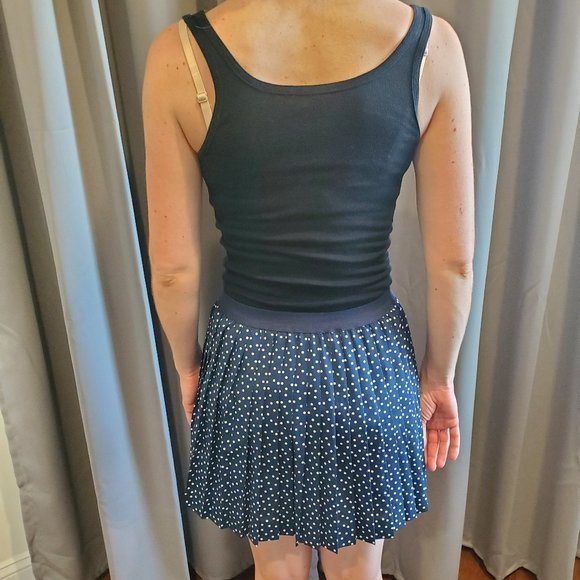Navy blue polka dot skirt - Picture 3 of 4